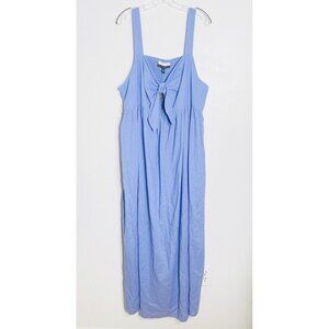 ELOQUII Elements Periwinkle Blue  Tie-Front Linen Tank Dress Resort Cruise‎ 22